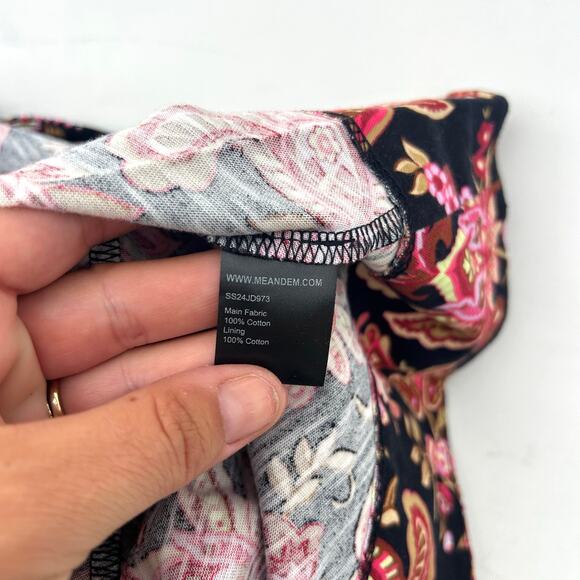 ME+EM Paisley Print Midi Dress Halter Cotton Pink Floral Size 10 Drop Waist - Picture 10 of 11